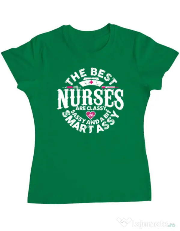 Tricou ADLER dama Best nurses Verde mediu