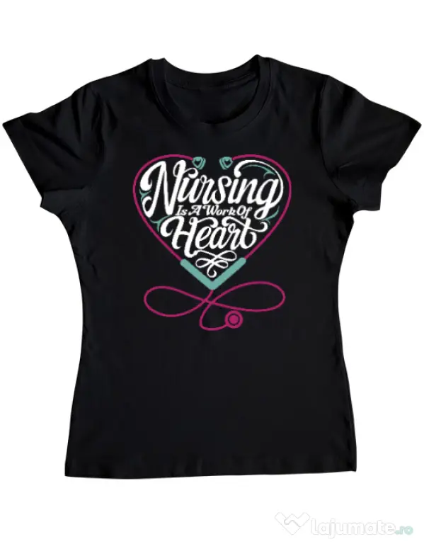 Tricou ADLER dama Work of heart Negru