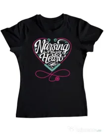 Tricou ADLER dama Work of heart Negru