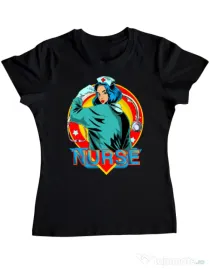 Tricou ADLER dama Strong nurse Negru