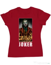Tricou ADLER dama Joker flames Rosu
