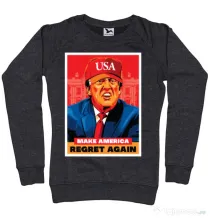 Bluza ADLER dama Make America regret again Negru melanj