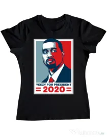 Tricou ADLER dama Yezzy for president Negru