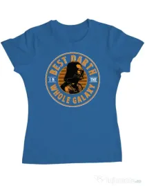 Tricou ADLER dama Best Darth in the galaxy Albastru azuriu