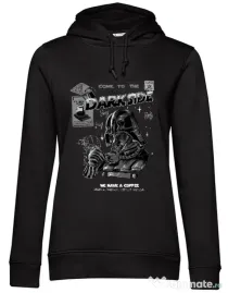 Hoodie dama cu gluga Dark Side Coffee Negru