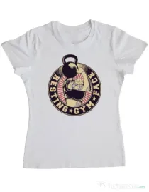 Tricou ADLER dama Resting gym face Alb