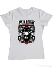 Tricou ADLER dama Pain today power tomorrow Alb