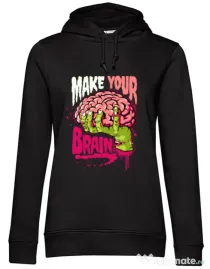 Hoodie dama cu gluga Make your mind Negru