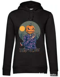 Hoodie dama cu gluga Treat or die Negru