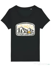Tricou STANLEY STELLA dama Hand drawn camp Negru