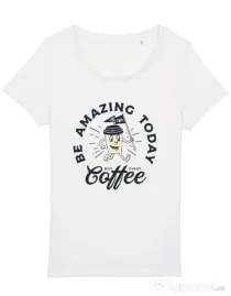 Tricou STANLEY STELLA dama Amazing coffee Alb