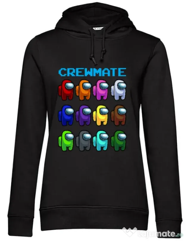 Hoodie dama cu gluga Crewmate Negru
