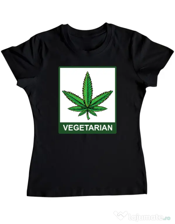 Tricou ADLER dama Vegetarian Negru