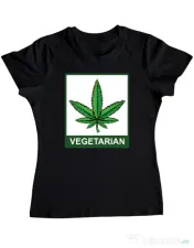 Tricou ADLER dama Vegetarian Negru 