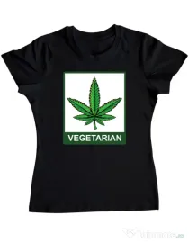 Tricou ADLER dama Vegetarian Negru