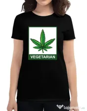 Tricou ADLER dama Vegetarian Negru 