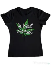 Tricou ADLER dama In weed we trust Negru 