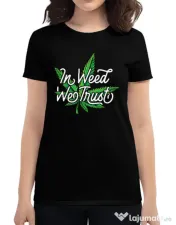 Tricou ADLER dama In weed we trust Negru 