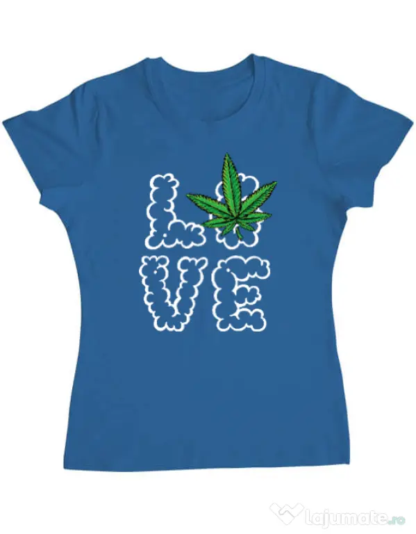 Tricou ADLER dama Love weed Albastru azuriu