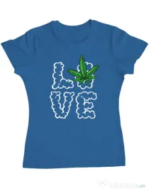 Tricou ADLER dama Love weed Albastru azuriu
