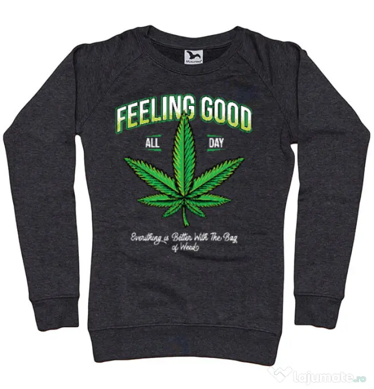 Bluza ADLER dama Good ganja Negru melanj