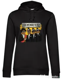 Hoodie dama cu gluga Dance meme Negru