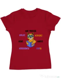 Tricou ADLER dama Sacoșa profesor Rosu