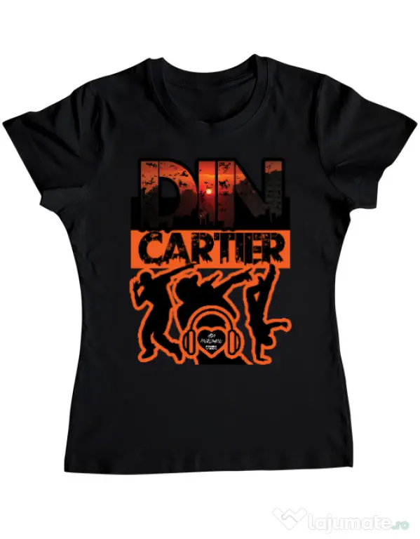 Tricou personalizat dama dincartier Negru