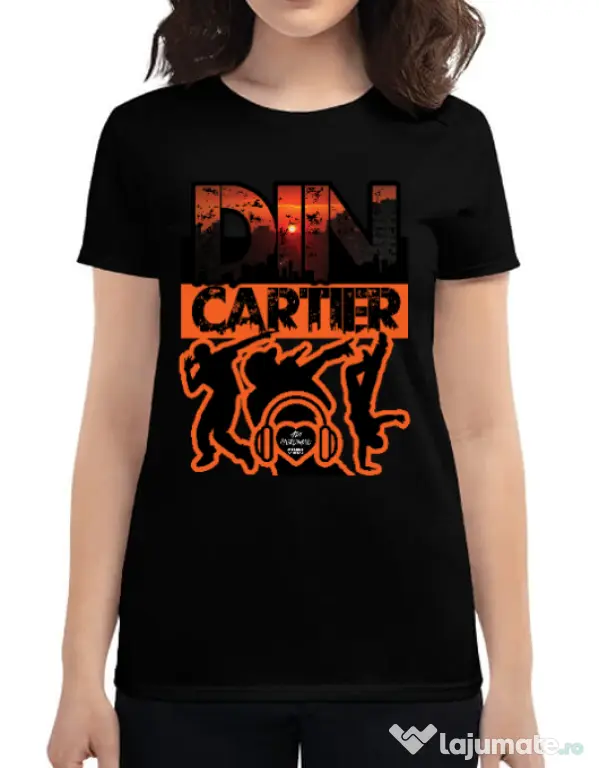 Tricou personalizat dama dincartier Negru