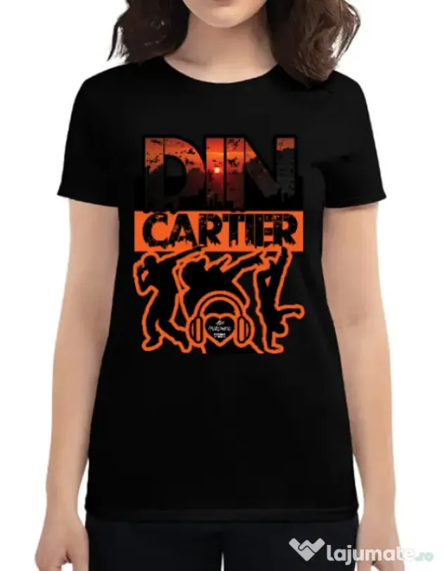 Tricou personalizat dama dincartier Negru