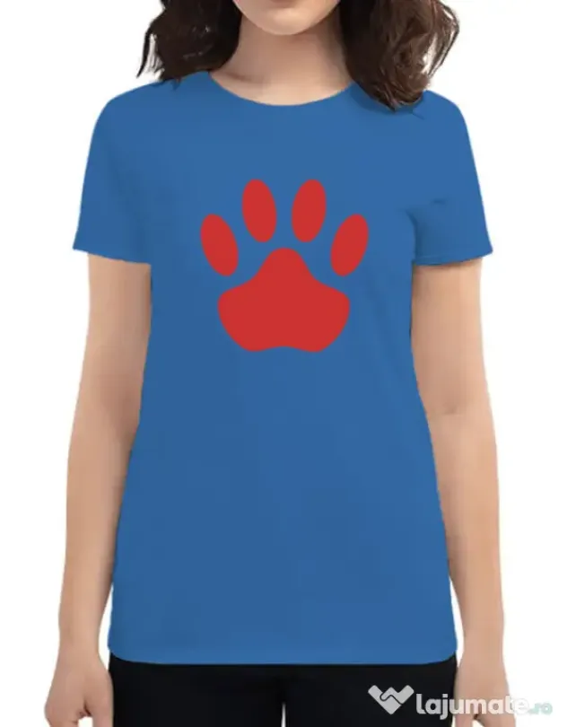 Tricou personalizat dama Custom design Albastru azuriu