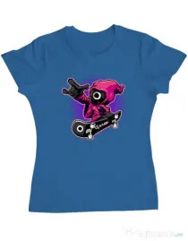 Tricou personalizat dama Squid Boy Albastru azuriu