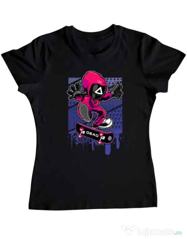 Tricou personalizat dama Squid Game 3 Negru