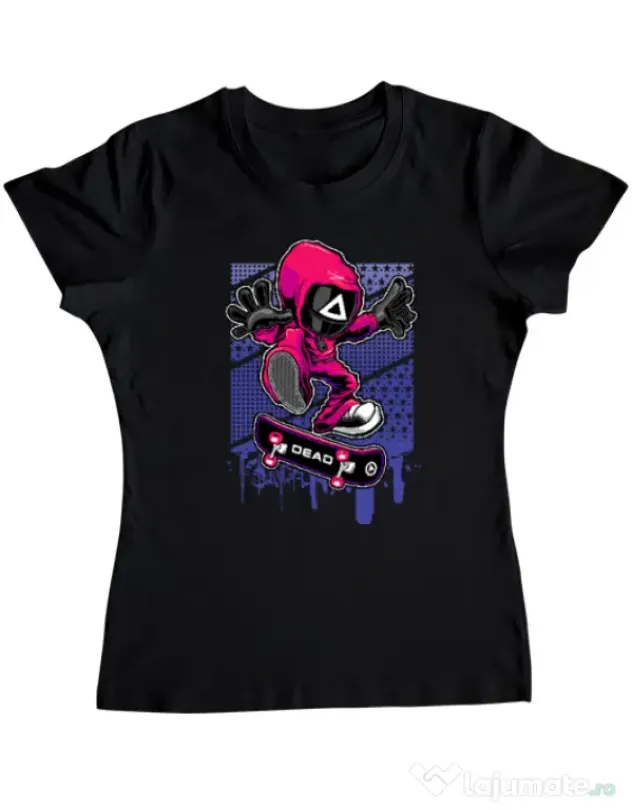 Tricou personalizat dama Squid Game 3 Negru