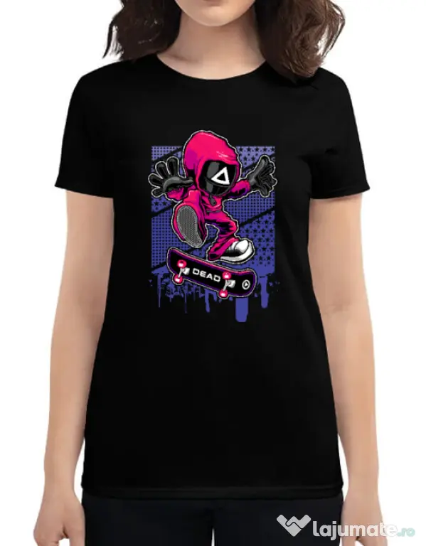 Tricou personalizat dama Squid Game 3 Negru