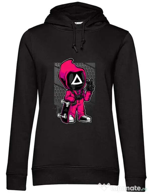 Hanorac dama cu gluga Squid Game 4 Negru
