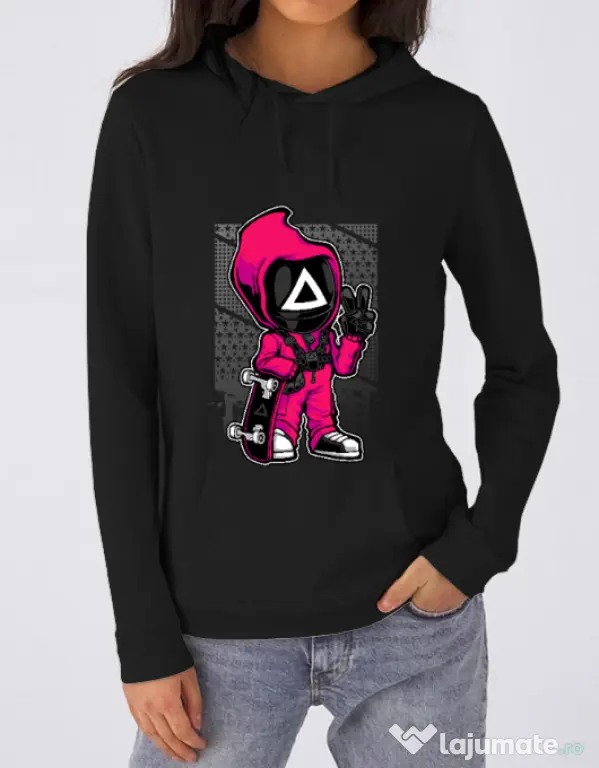 Hanorac dama cu gluga Squid Game 4 Negru