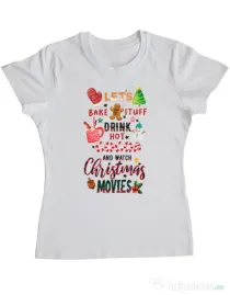 Tricou personalizat dama Christmas Vibes Alb