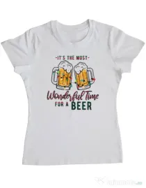 Tricou personalizat dama The Most Wonderful Time Alb