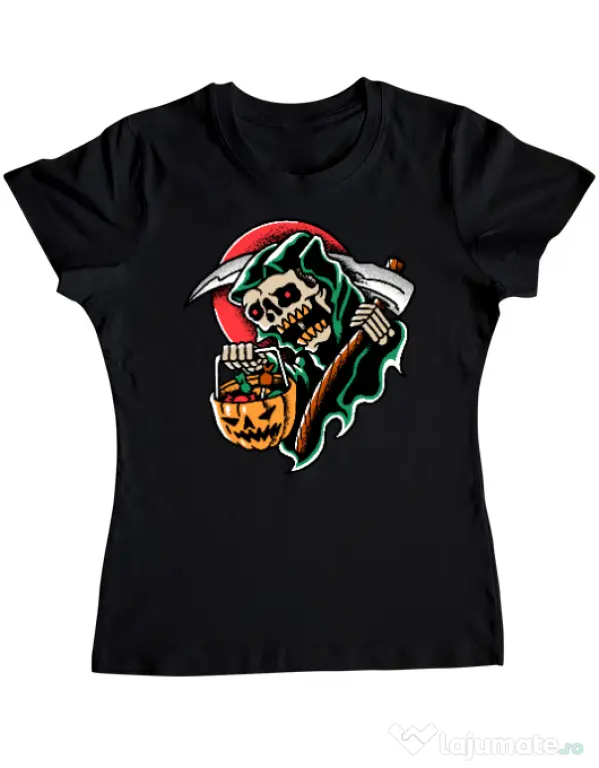 Tricou personalizat dama It's Halloween Time Negru
