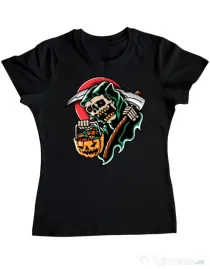 Tricou personalizat dama It's Halloween Time Negru