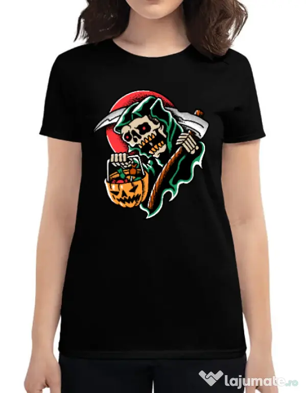 Tricou personalizat dama It's Halloween Time Negru