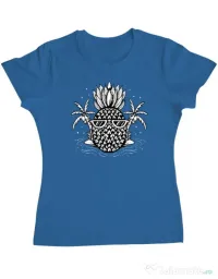 Tricou personalizat dama Pineapple Summer Albastru azuriu