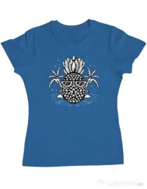 Tricou personalizat dama Pineapple Summer Albastru azuriu