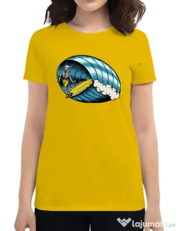 Tricou personalizat dama Surf Nose Galben