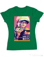 Tricou personalizat dama Miles Davis Verde mediu