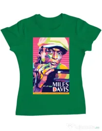 Tricou personalizat dama Miles Davis Verde mediu