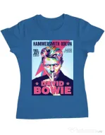 Tricou personalizat dama David Bowie Albastru azuriu