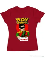 Tricou personalizat dama Boy Wonder Rosu