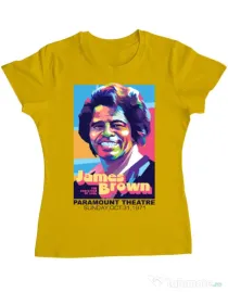 Tricou personalizat dama James Brown Galben
